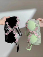 MOYISU London Anime Bralette - Delicate Wireless Bra for Set Teens, Japanese Summer Underwear Small Bust Close-Fit Subtle Allure