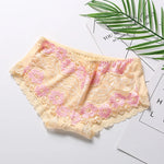 Sexy Lace Flowers Embroidery Panties for Women Underwear Low Waist Briefs Summer Breathable Comfort Shorts 15 Color Lingerie