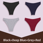 4Pcs Women's Cotton Briefs Seamless Women Sexy Panties Intimates Solid Color Breathable Underwear Female Low Waist Soft Lingerie