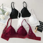 Floral Lace Bra Non-Wire Bralette Push Up Bras For Women V-neck Brassiere Female Padded Underwear Sexy Lingerie Intimates
