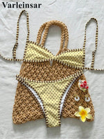 S - XL Polka Dot Bikini Female Swimsuit Women Swimwear Two-Pieces Bikini Set Padded High Leg Cut Bather Bathing Suit Swim V8181
