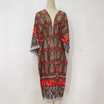 Printed Long Sleeve Crochet Knitted Cardigan Tunic Beach Cover Up Cover-ups Beach Dress Beach Wear Beachwear Female Women K7203