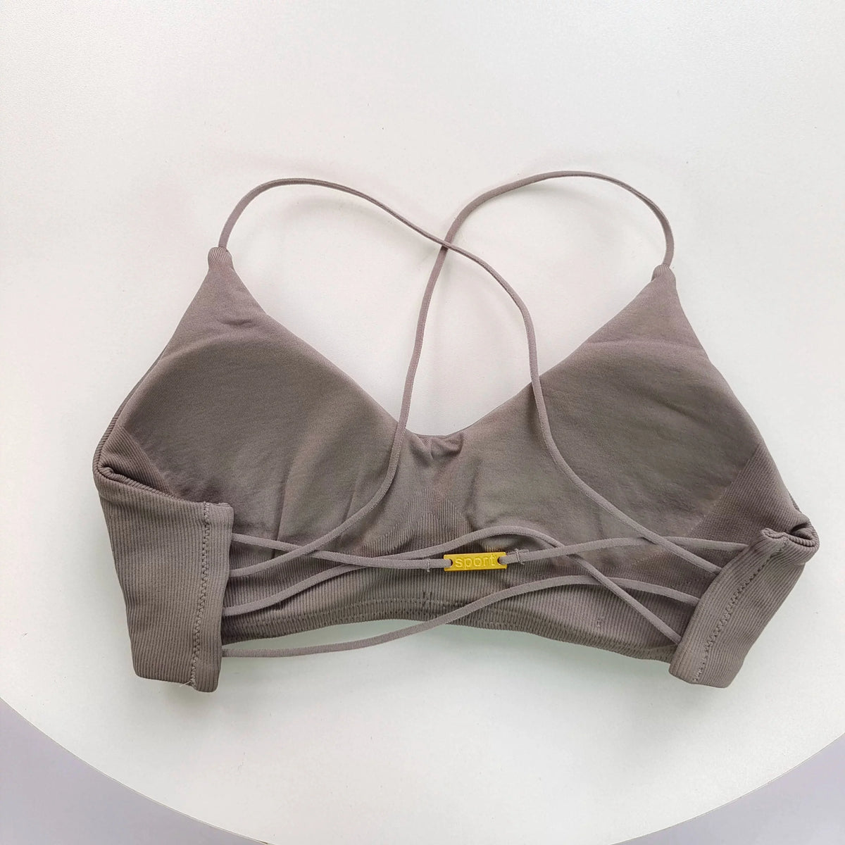 Sexy Soft Fitness Sport Bra Spaghetti Strap Cross Back Hollow Women Top Tight Gym Yoga Underwear Athletic Workout With Chest Pad