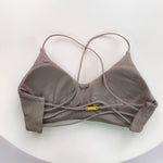 Sexy Soft Fitness Sport Bra Spaghetti Strap Cross Back Hollow Women Top Tight Gym Yoga Underwear Athletic Workout With Chest Pad