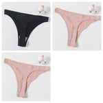 3Pcs/Set Women Brazilian Panties Low-Rise Thong Comfort T-back Underwear Sexy Lingerie High-Stretch G-string Multi Color M-XL
