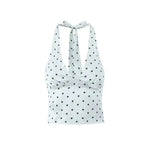 2026 Women Vintage Black White Polka Dot A-line Knee Length Skirt Sexy Low Waist Holiday Summer Skirts Slim Mini Skirts J7L2