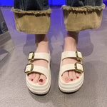 Women's Slippers Solid Color One LineThick Soles Anti Slip and Wear-resistant Fashionable Simple Indoor Outdoor Beach Sandals