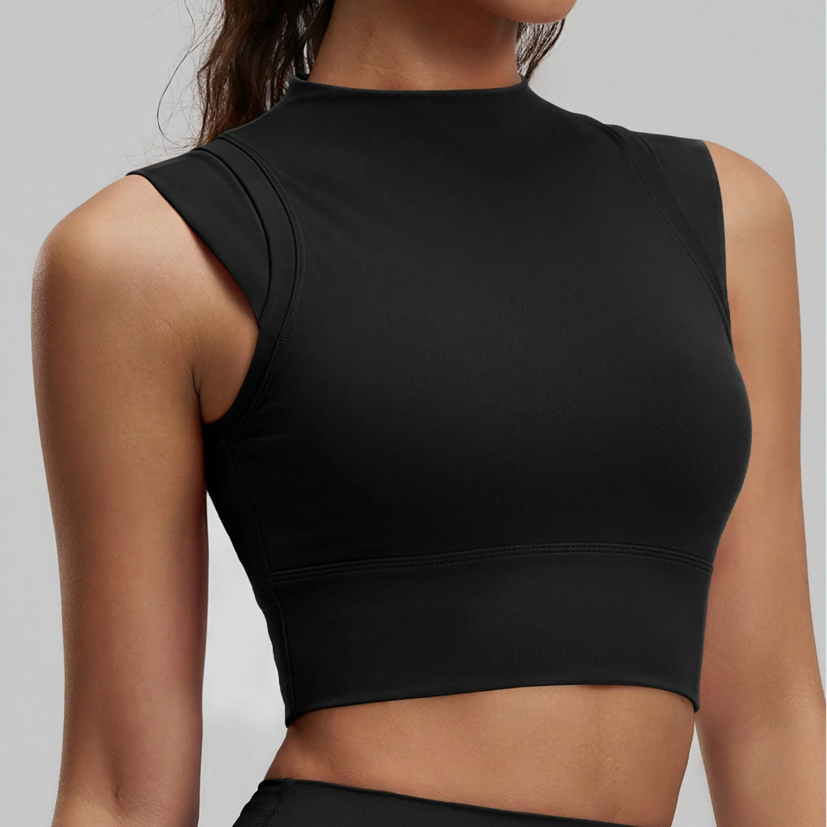 Women's Yoga Tank Top Highly Stretchy, Slightly High-Neck Sports Bra with Built-In Cups Lifts and Shapes The Bust Sexy Fitness