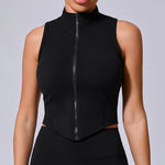 No Padded Sports Top Women Gym Vest 2025 Zipper Fitness T-shirts Woman Compressed Shirt Yoga Clothing Sportswear