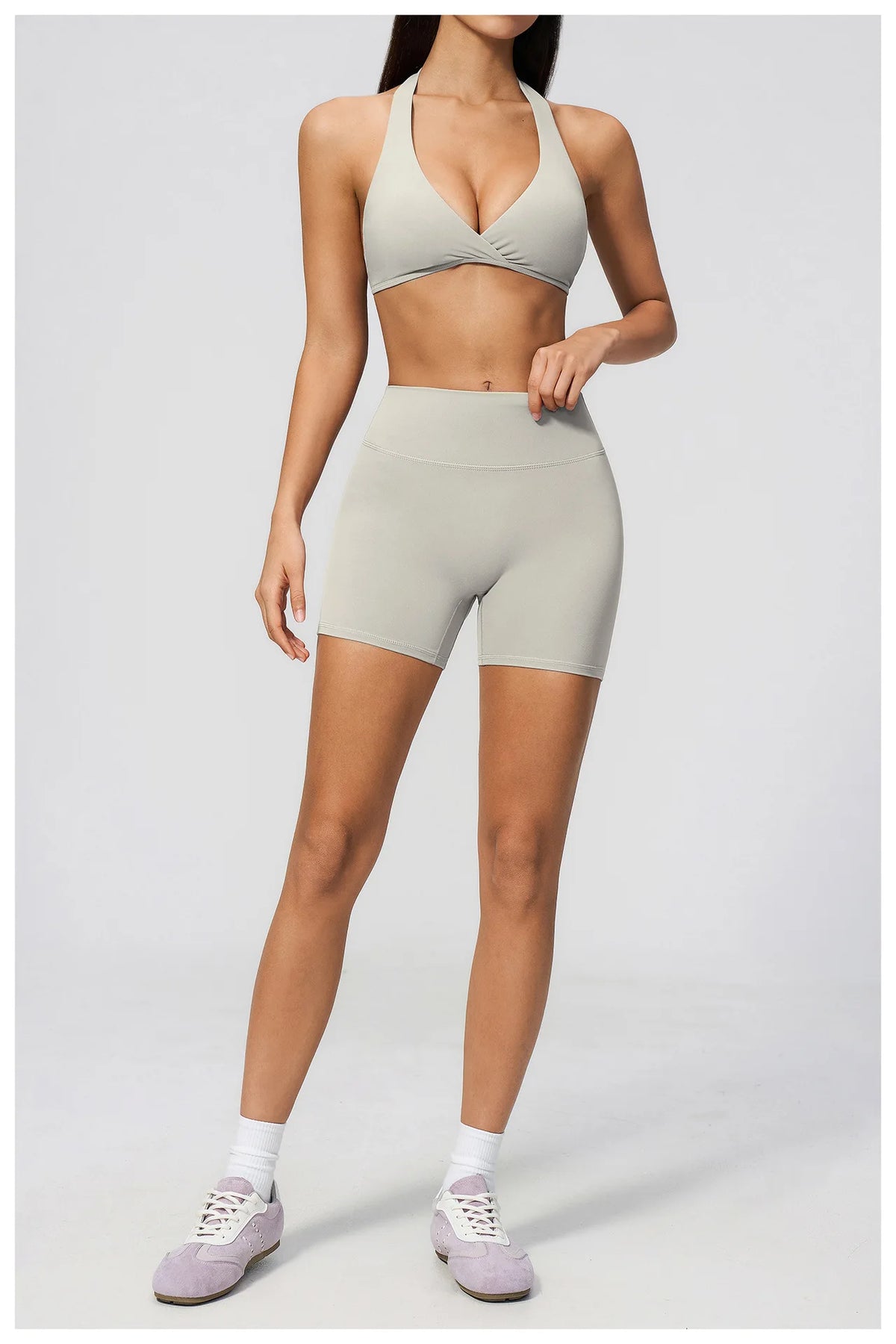 Summer Yoga Sets Women Front Cross Sports Bra Exercise Suits Outwear Lifting Buttocks Abdominal Compression Shorts Fitness Set