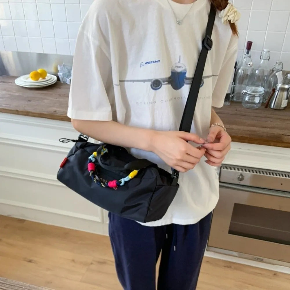 Simple Lightweight Bowling Bag Leisure Adjustable Strap Nylon Crossbody Bag Large Capacity Casual Women's Handbags Outdoor