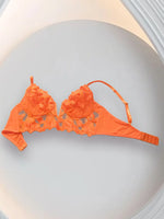 Sexy Floral Embroidered Mesh Sheer Underwire Lingerie Minimizer Bras for Women Full Coverage Underwire Bras