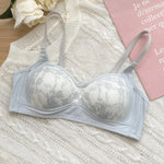 Sexy Push Up Lace Bralette Small Bust Wirefree Comfort Summer Ultra Thin Adjustable Straps Anti-Sagging Lingerie Set S-XL Bra