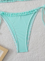 Halter Triangle String Bikinis 2026 Women Sexy Striped Swimsuit RuffleSwimwear Female Bathers Bathing Swimming Swim Suit