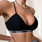 1pcs New Style Letter Decor Women's Bras Wire-Free Padless Women Underwear Breathable Sexy Lingerie Yoga Sport Women's Bras