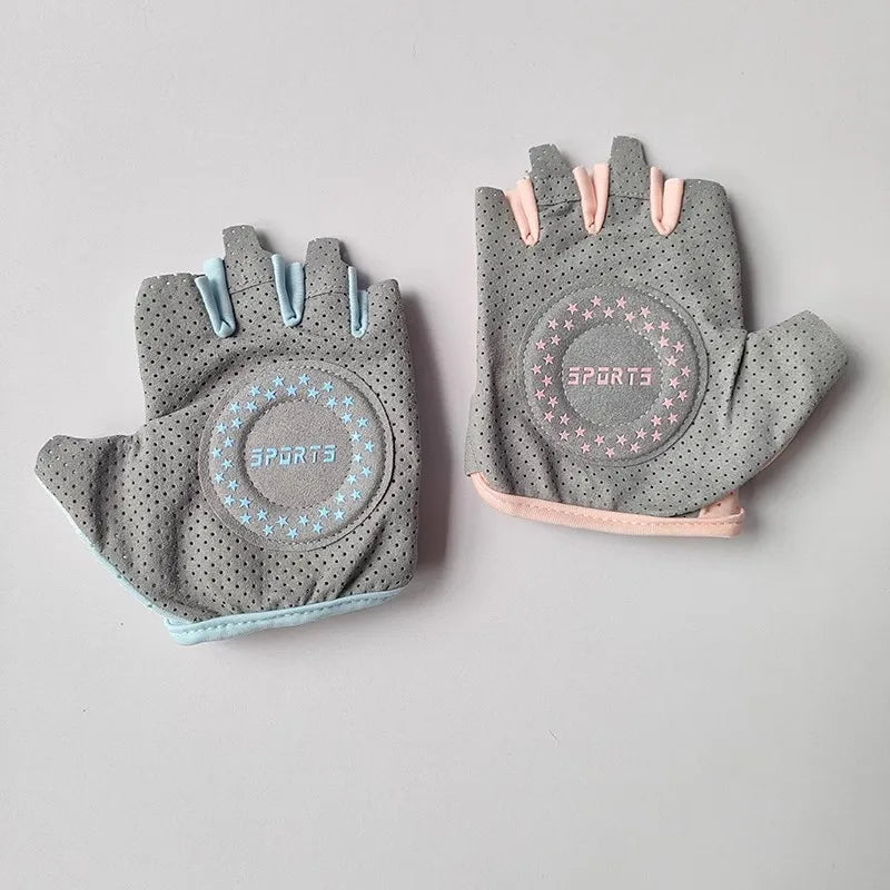 Women's Anti-Slip Wear-Resistant Fitness Half Finger Gloves for Yoga Spinning Bike Sports Cycling - Sweat Absorbent Cocoon-Free