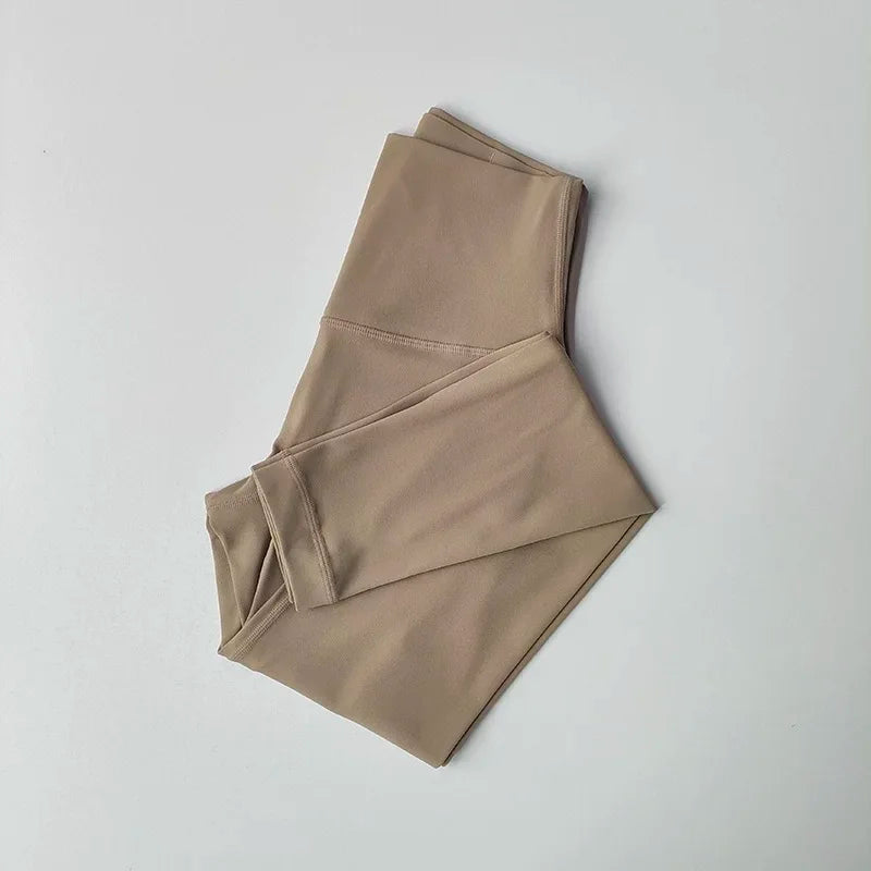 High Waist Women's Yoga Fitness Pants Naked Skin Feeling with Pockets Sports Tight Fit Running Trousers Hip Lifting Pants