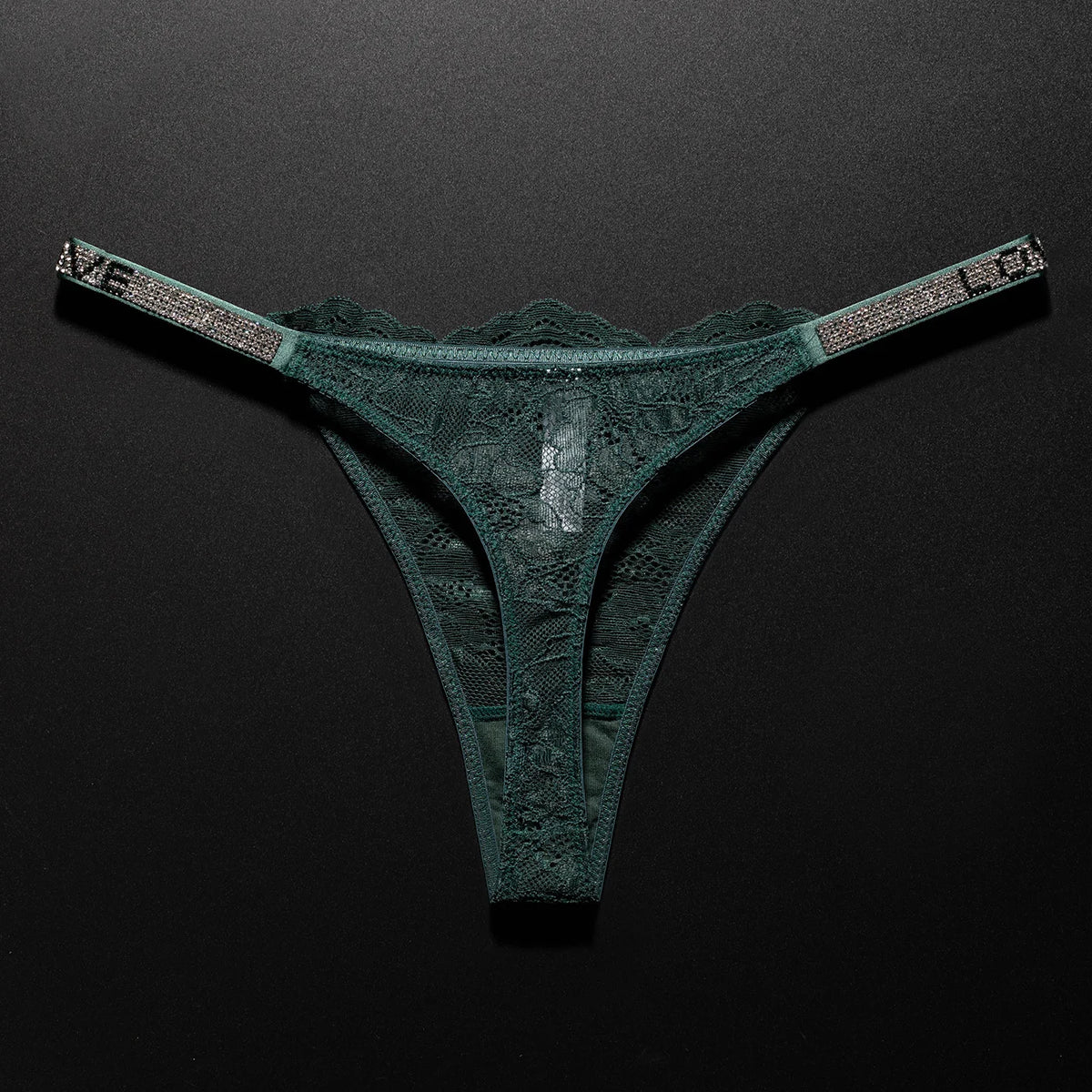 Lace Sexy Girls Women Panties Seamless Underwear Rhinestone G String Letter Transparent Thong For Female Low Rise Ladies Briefs