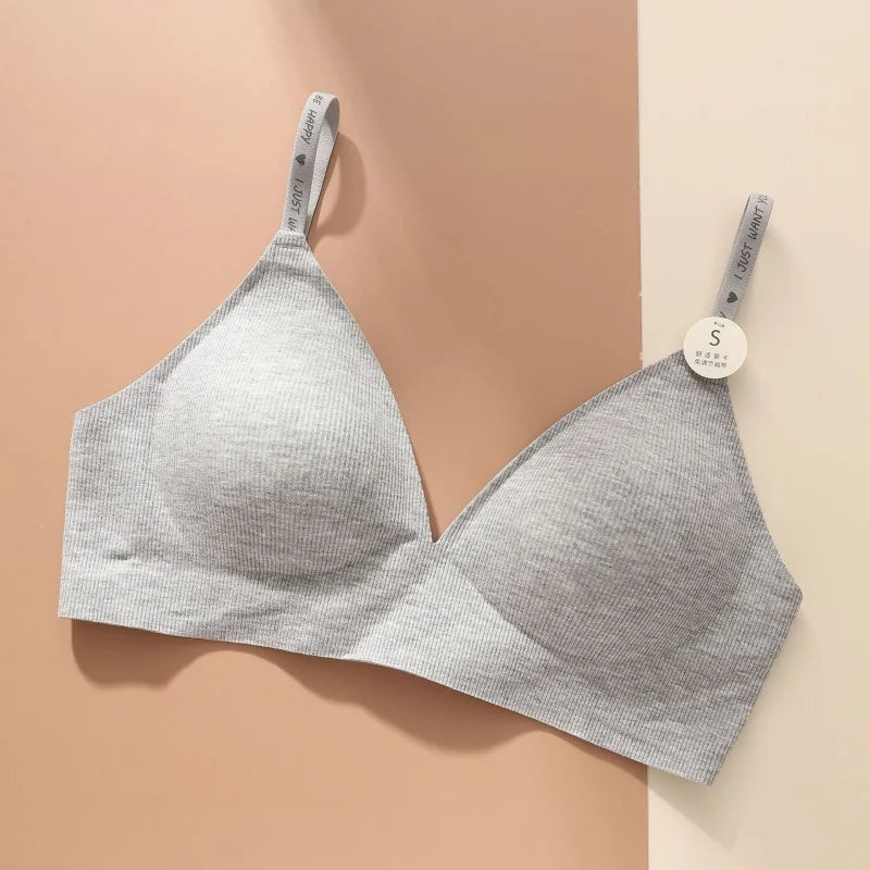 Push Up Bras For Women Non-wire Brassiere Soft Comfy Letter Straps Top Sexy Lingerie U-shaped Back Seamless Underwear Intimates