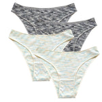 4Pcs/Set Women's Panties Low Rise Briefs Stretch Underwear Female Underpants Colorful Striped Panties Comfort Lingerie S-XL