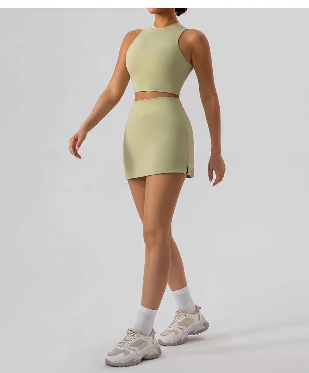 2025 Tennis Skirts Shorts Women Solid Sports Gym High Waist Yoga Fitness Shorts Slim Fit Breathable Running Fitness Mini Skirt