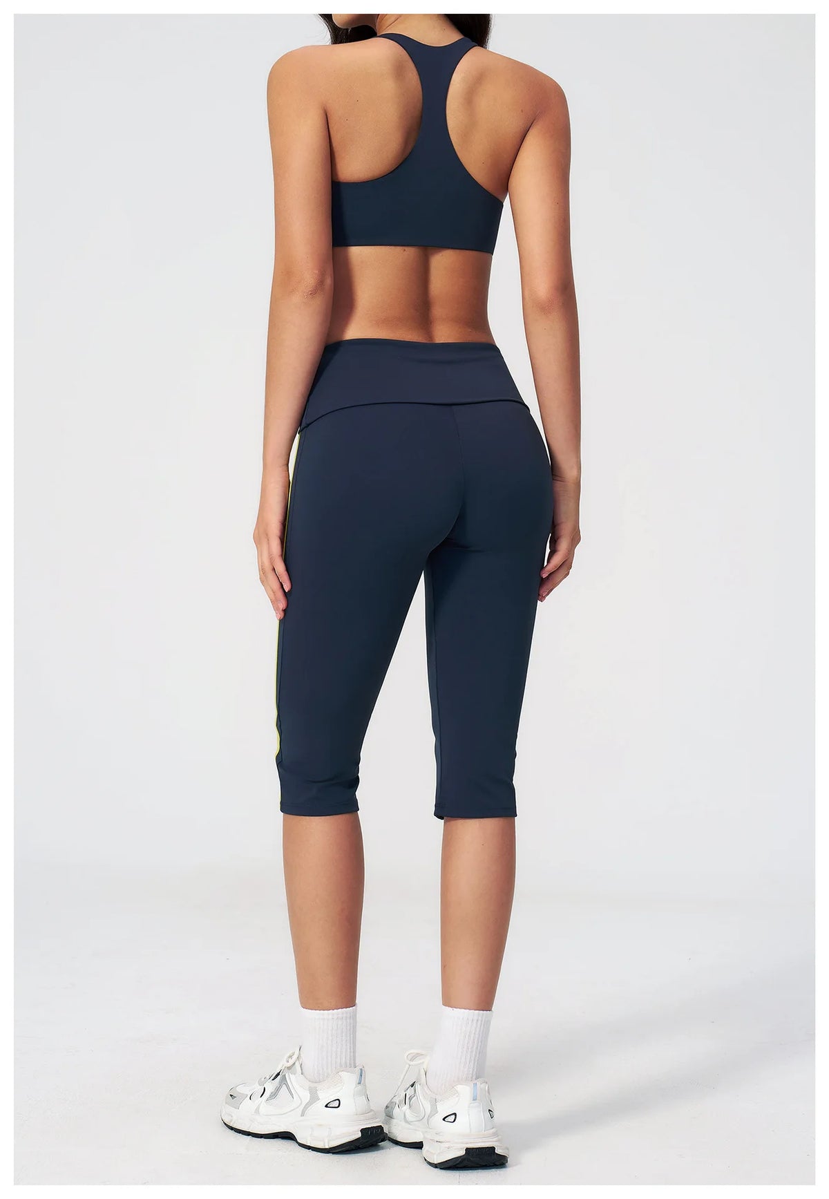 Summer Color Blocked Yoga Sets Women Slim Sports Bra High Waist Pants Fitness Suits Outwear Gym Running Push Up Workout Clothes