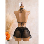 With Skirt 3D Flower Halter Bikini Women Swimwear Female Swimsuit Three-Pieces Bikini Set Padded Bather Bathing Suit SwimV8346