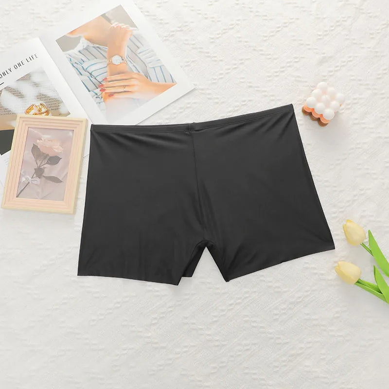 Women's Oversized Underwear With Ice Silk Seamless And Non Tight Safety Pants, Anti Glare Suitable For Plump Women XL-4XL Z2420