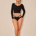 3Pcs Sexy Cotton Double Letter Belt Briefs Women's Panties Hollow Out Intimate Underpants Solid Color Fashion Underwear S-XL