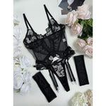 Toucheart Christmas Erotic Lingerie Seductive Embroidery Mesh Women See-through Body Shaping Sexy Pure Desire Hot Underwear Set