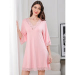 Summer Short Sleeve Night Dress Women Home Clothes Sleepwear Soft and Comfortable Nightdress Nightgown Loungewear Pyjama Femme