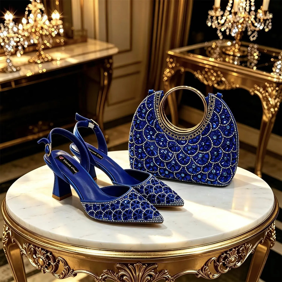 Doershowfashion High Quality African Style Ladies Shoes And Bags Set Latest silver Italian Shoes And Bag Set For Party HGH1-1