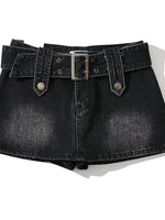 WOMENGAGA Korean Style Spicy Girl Denim Half Body Short Skirt Female Slim Tight Ultra Short A-line Slim Hip Skorts Fashion 3POJ