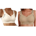 2Pcs/Set Bras Non-wire Push Up V-neck Bra Women Seamless Underwear Padded No Rims Support Brasiere Sexy Lingerie M-3XL