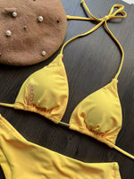 New Solid Color Bikini Set 2026 Women's Swimsuit Hanging Neck Rope Split Swimsuit 2-piece Set Summer Beachwear