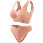 Seamless Bra Set Women Wireless Tanks Bra FemaleLow Rise Thongs Panties Sexy Lingerie Set Comfy Underwear Intimates S-5XL