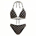 2026 Fashion Women's 2 Piece Bikini Set for Beach Pool Dots Print Swimwear Halter Bra and Low Waist Briefs Bathing Suits