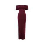 Temperament Slim Strapless Long Dress Women Solid Color Sexy Off-shoulder Backless Package Hip Sleeveless Club Party Dresses