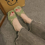 2026 summer new French style high-heeled flip-flops square open-toed flip-flops women shoes sex pumps
