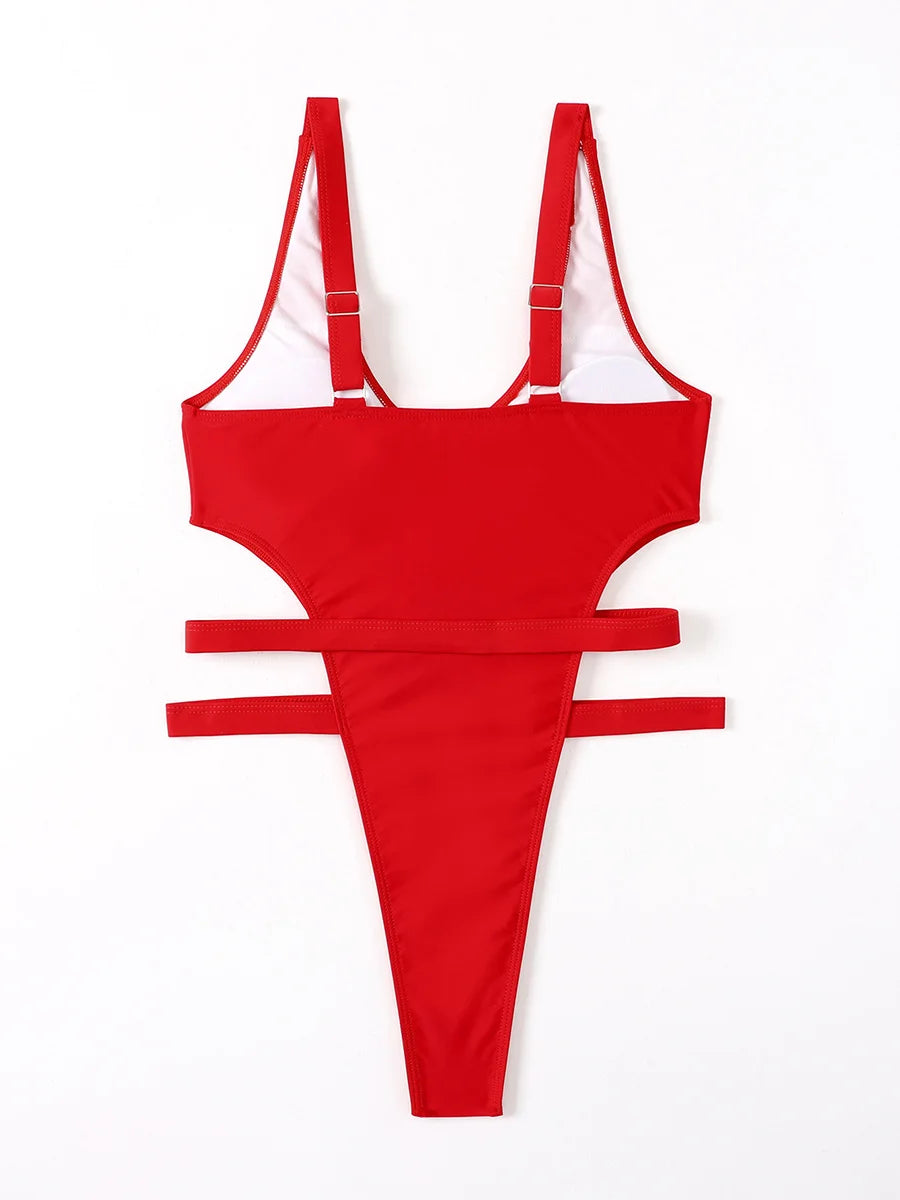 2025 Sexy Extreme String High Cut Female Swimwear One Piece Swimsuit Women Thong Monokini Bather Hollow Out Bathing Suit Swim