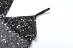 kliou Mesh Sequins Women Tops Summer Thin Shiny V-neck Backless Ruffle Trim Crop Camis Female Popular Hipster Sexy Streetwear