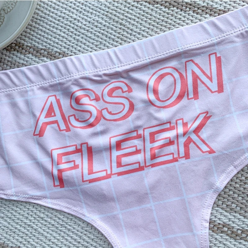 Ladies' Sexy Letter Print Panties with Elastic Waistband Thin Seamless Knickers Wrap Buttocks Lingerie Female Briefs