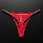 Lace Sexy Girls Women Panties Seamless Underwear Rhinestone G String Letter Transparent Thong For Female Low Rise Ladies Briefs