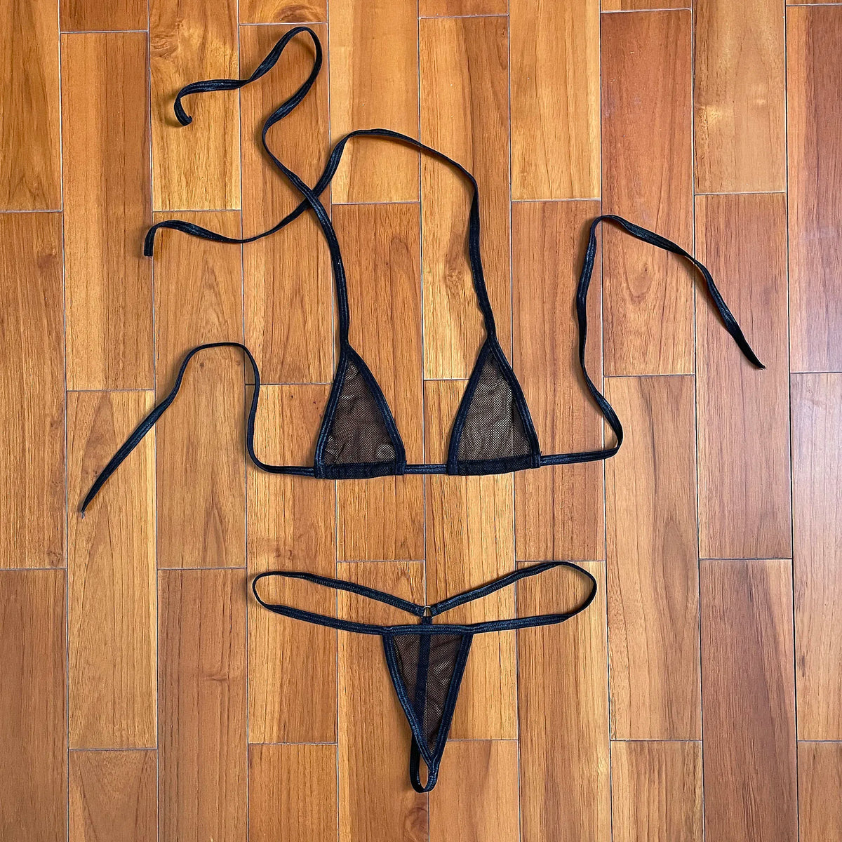 DEKA Women Sexy Bandage Mini Micro Bikini Set Mesh Transparent Erotic Bathingsuit Beachwear Sunbath Lingerie Underwear Plus Size