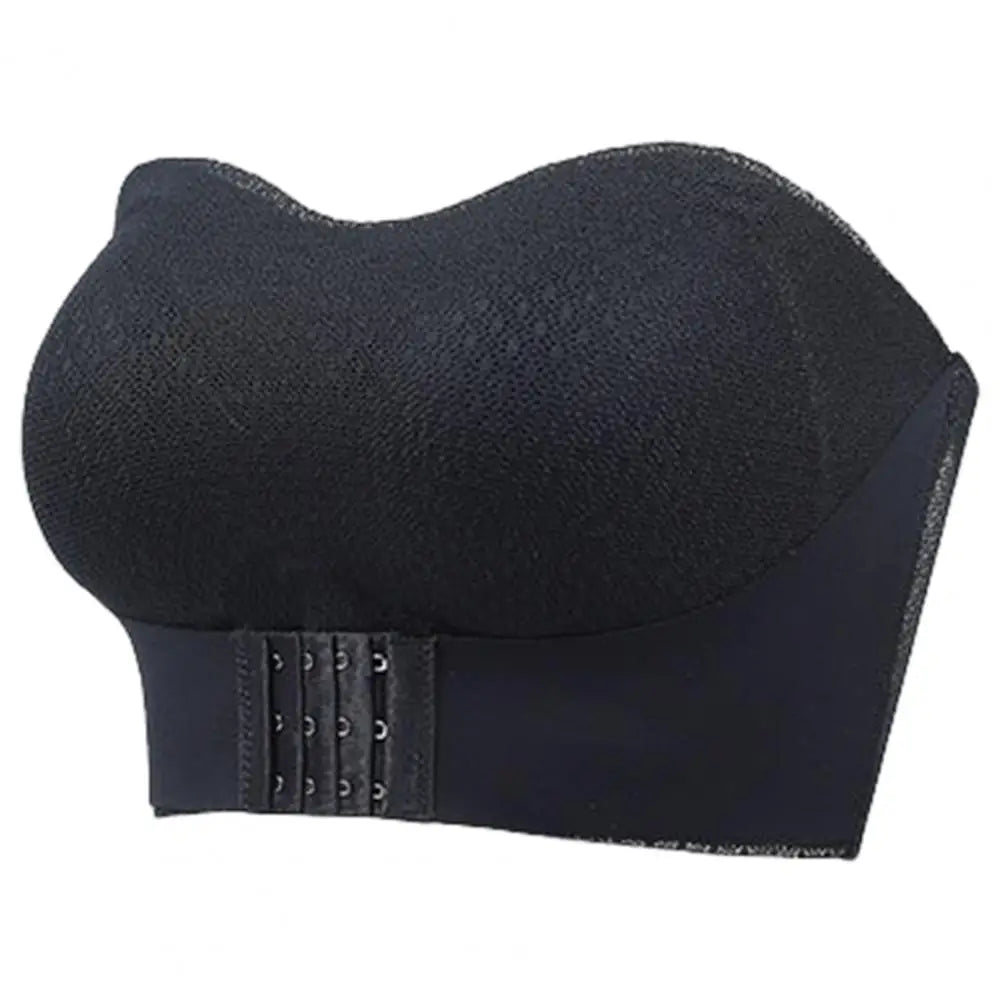 Women Bra Anti-slip Push Up Front Closure Invisible Tube Top Bra Solid Color Elastic Lady Bandeau Bra Women Underwear