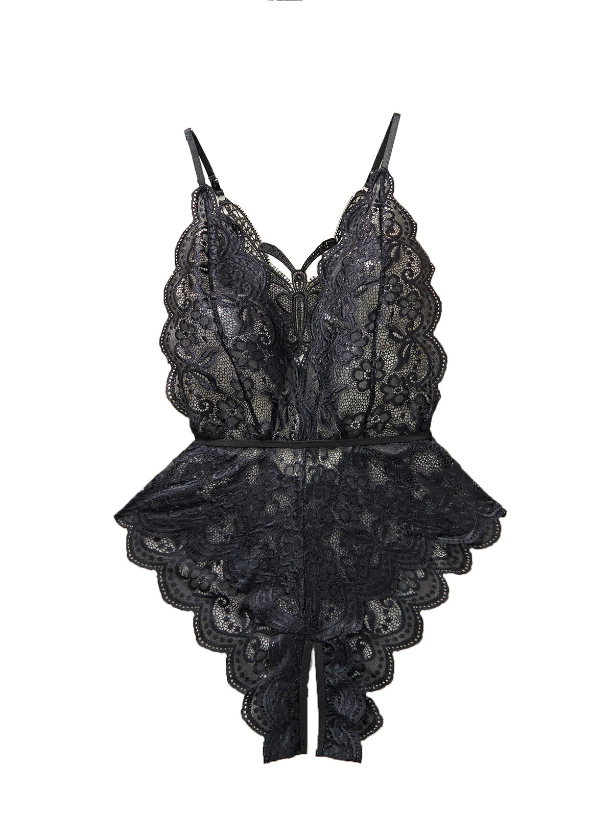 Floral Lace Coverall For Women Bodysuit Homewear Modest Nightdress Comfortable Lingerie