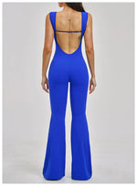 Slimming Yoga Jumpsuits Women Hollow Out Ruffles Backless Sportswear Fitness Back Hip-Lifting Leggings One-Piece Gym Bodysuits