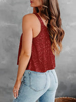 2026 Summer Fashion Women's Tanks Sexy Sequins Camisole Lady Casual Sliver Women's Strap Top Night club Streetwear Y2K Dress up