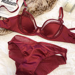 1 Set/Women Underwear Set Sexy Lace Push Up Bra French Thin Cup Comfort Brassiere Summer Mesh Breathable Bralette Lingerie Set