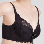 Minimizer Full Coverage Bra Plus Size70-95 B-F Sheer Lace Underwire Underwear Side Support Slimming Demi Cup Lingerie for Women